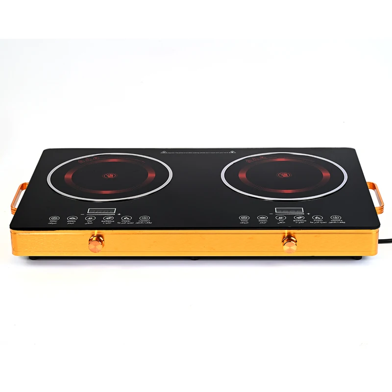 

Оптовая цена бытовая многофункциональная портативная электрическая керамическая плита с двойными конфорками, варочная панель, индукционная плита