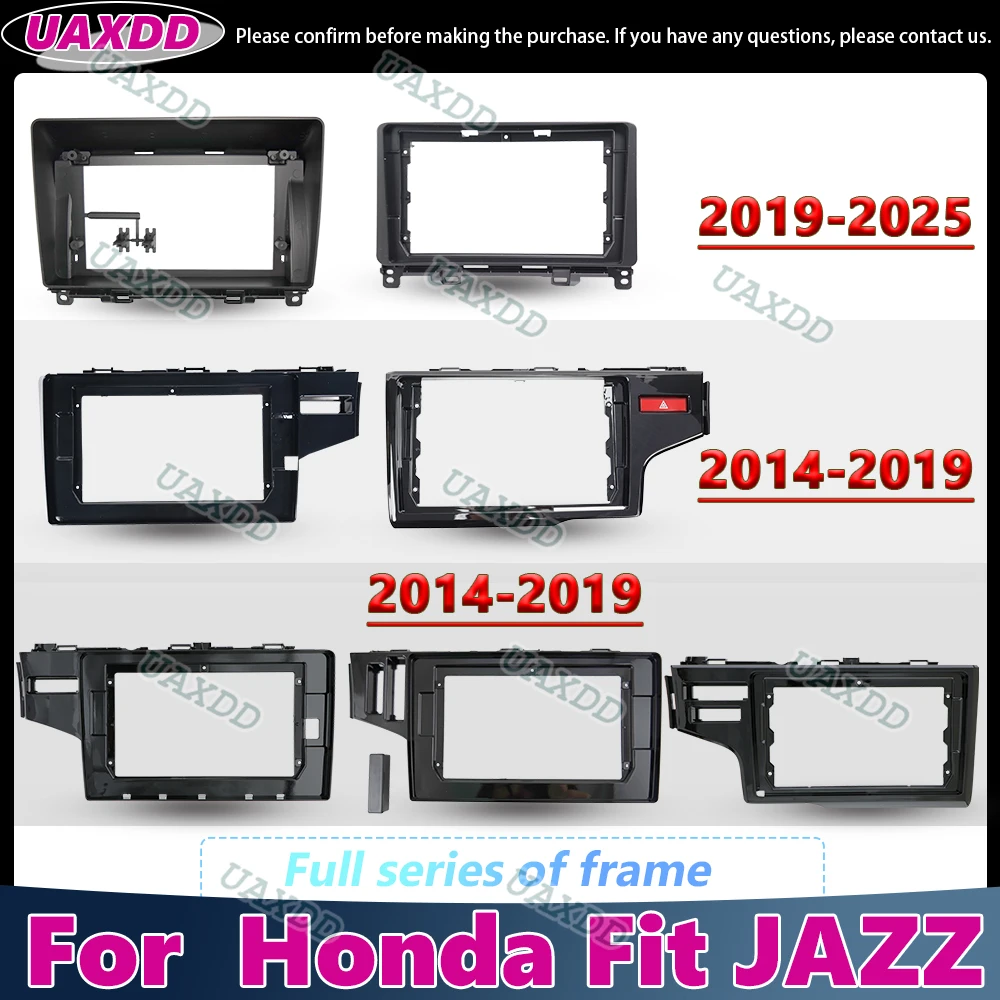

UAXDD 2 Din автомобиль для Honda Fit JAZZ 9 2014-2025 10-дюймовая рамка Android Комплект панели Центральная панель приборной панели Черные пластиковые аксессуары