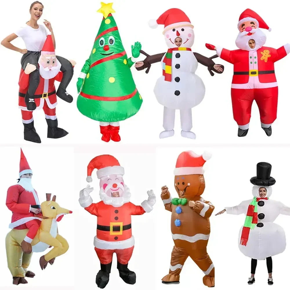 Christmas Funny Inflatable Costumes  Man Santa Claus Snowman Tree  Adult Halloween Christmas Carnival Party