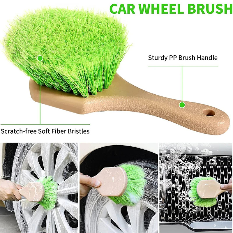 1Pc Car Tire Rim Brush Wheel Hub Cleaning Brushes Car Wheels Detailing Cleaning Accessories Plastic Tire Auto Washing Tool