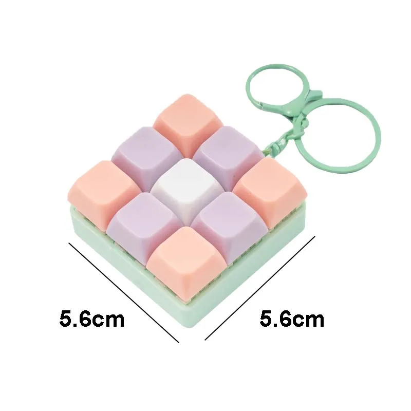 Colorful 9 Key Keyboard Fidget Toys Tetris Fingertip Pressing Keychain Adult Button Stress Relief Toys for Adults Anxiety Relief