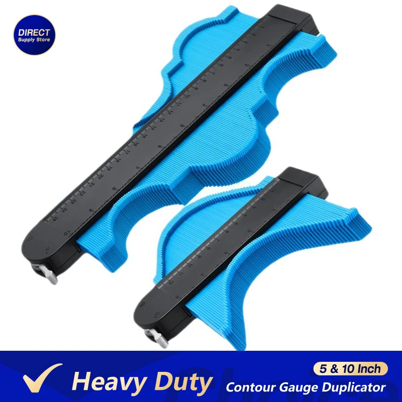 Heavy Duty 5 & 10 Inch Contour Gauge Duplicator with Metal Lock Wider Curve Measuring Tool for Carpentry and Cabinet Making