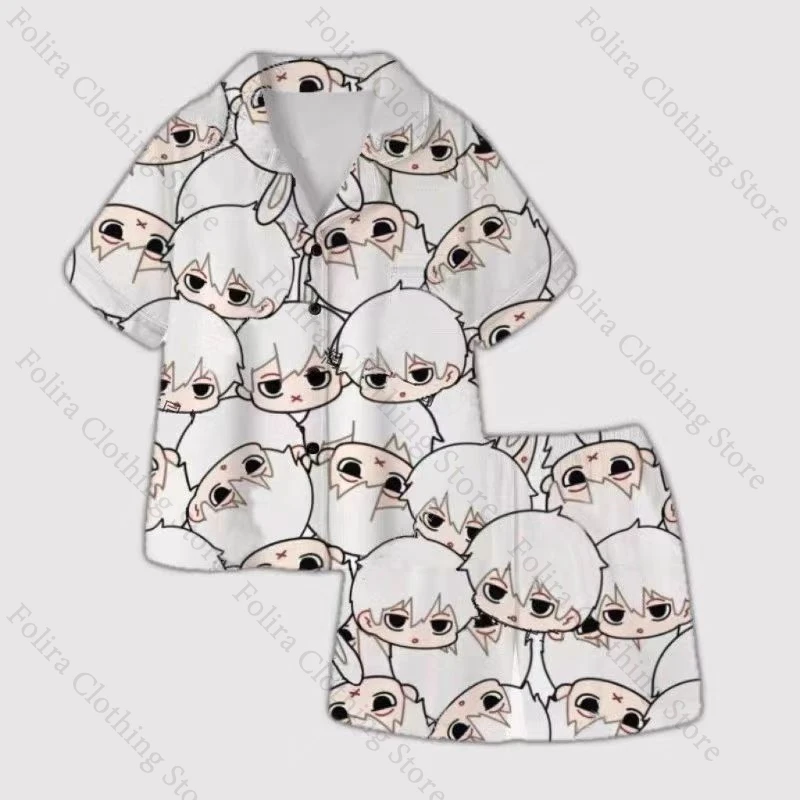 

Anime Blue Lock Series Print Women's Pajamas Kawaii Cotton Summer Sleepwear 2 Pcs Pajama Sets Indoor Casual Women Pajama