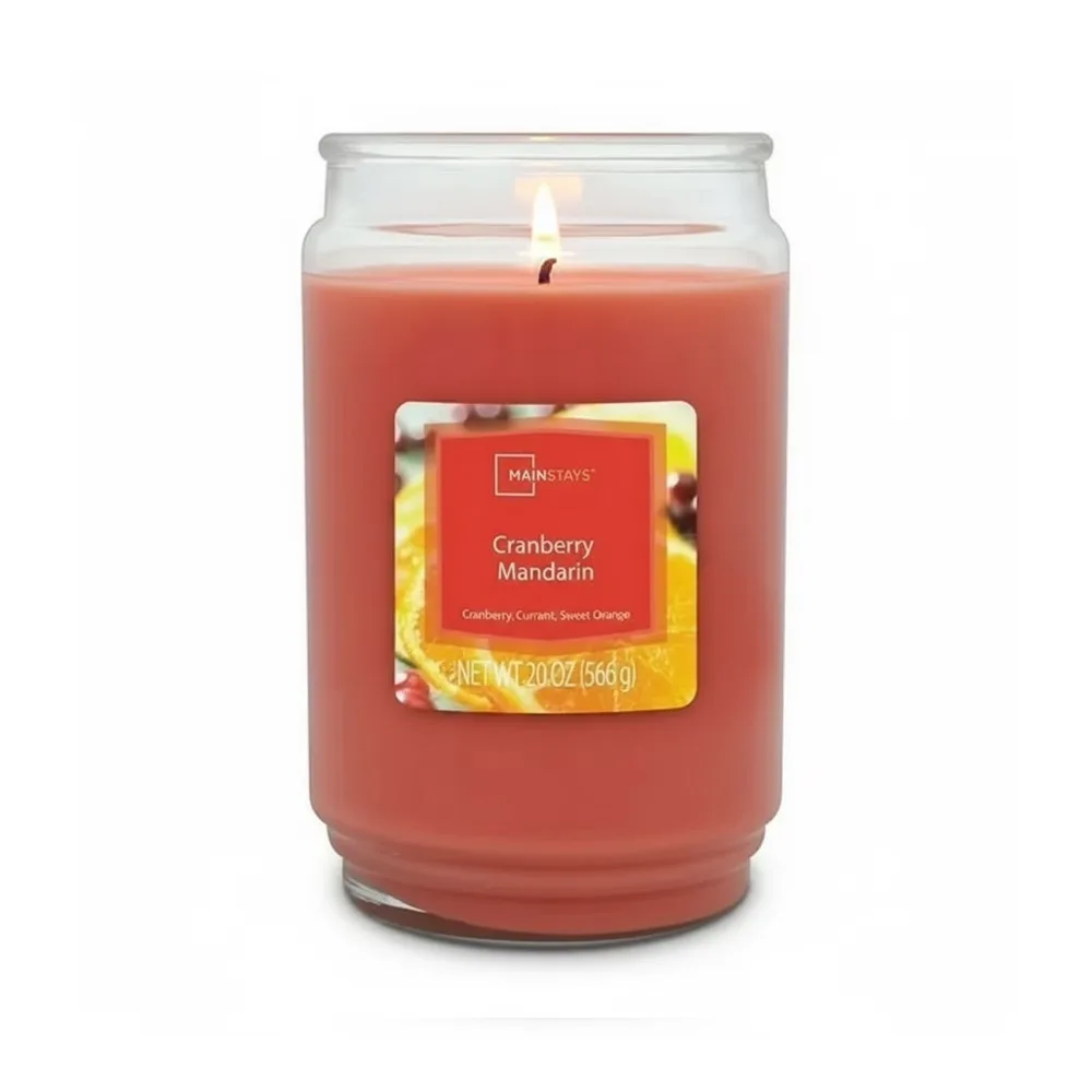 Vela aromática grande de 20 oz con aroma a arándano y mandarina en frasco de vidrio, vela de aromaterapia de larga duración con cera de soja natural y fragancia frutal para decoración del hogar y la oficina, regalos de relajación, Navidad, alivio del estrés