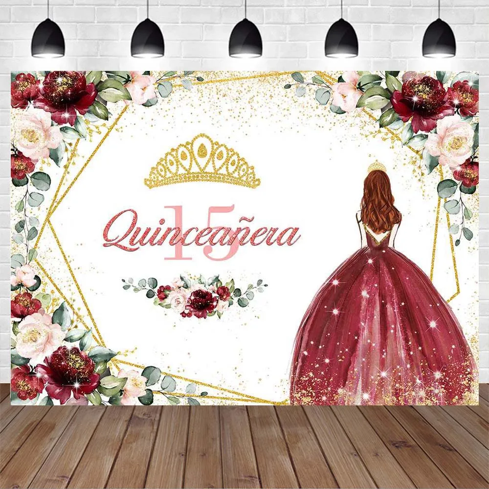 Mocsicka Quinceanera Girl 15th Birthday Party Photo Background Decor Princess Dresses High Heel Backdrops for Photography Studio