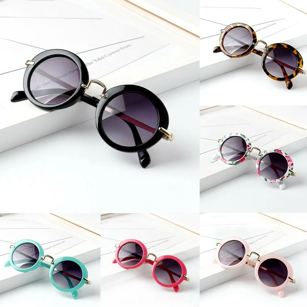 

Oculos Children's Classic Retro Round Frame Sunglasses 2024 New Fashion Sunshade Sunglasses UV400 Metal Mirror Legs Glasses