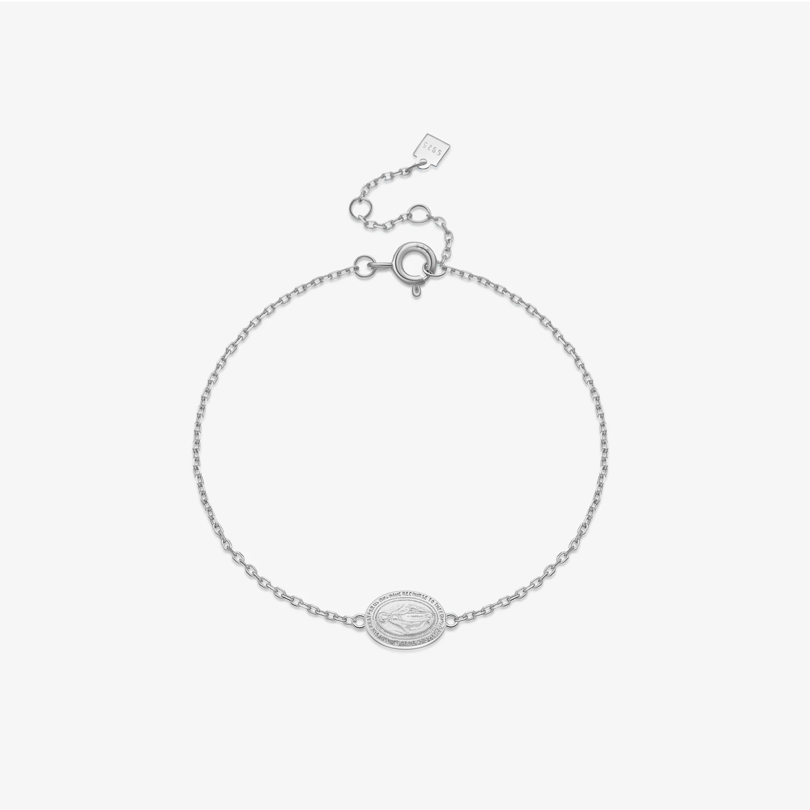 VEWANT Women 925 Sterling Silver Virgin Mary Charm Chain Bracelet Plain 2024 Party Simple Dainty Birthday Gift Jewels