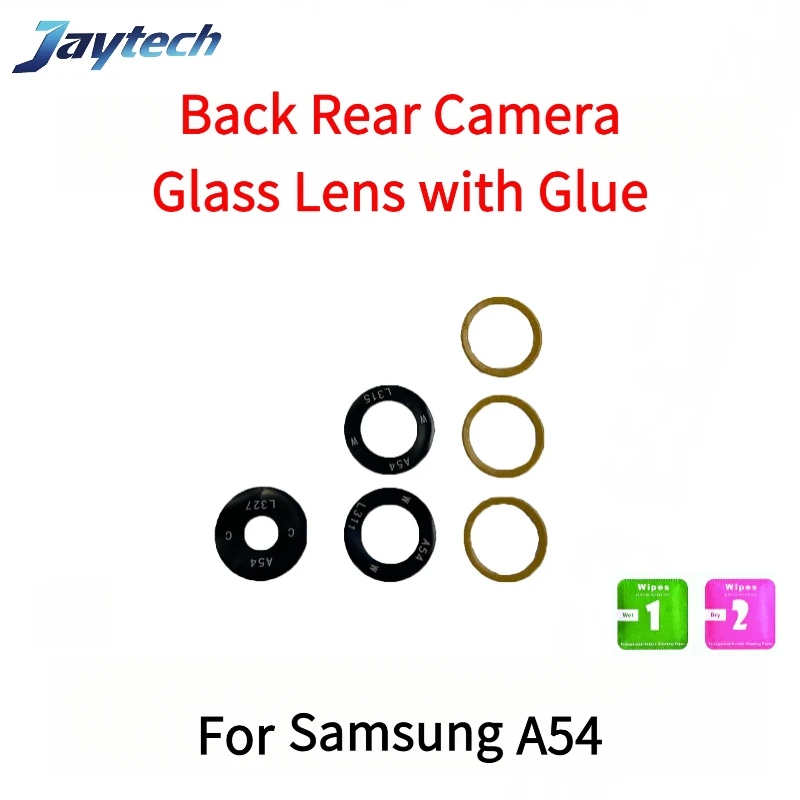 กระจกกล้อง 10 ชิ้น สำหรับ Samsung A42 A51 A52S A54 A70 A72 A75S A80 M01 A01 M31 M32 กระจกเลนส์กล้องหลัง พร้อมกาว
