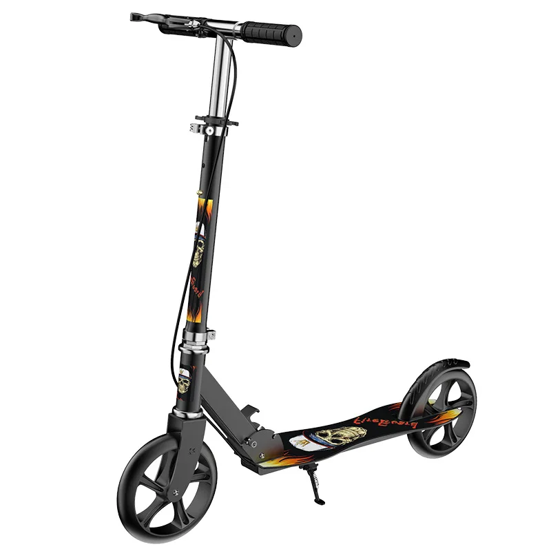 Campus City Children and Adults Two-wheeled Scooter 8 Inch Folding Pedal Scooter with Handbrake High-speed Bearing Power Scooter