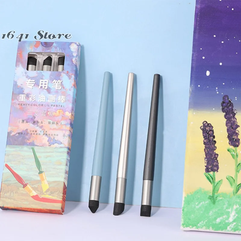（NEW）1/3Pcs Washable Art Blenders Sponge Pen for Pastel Blending and Oil Painting, Reusable Sketch Rubbing Brush Tool