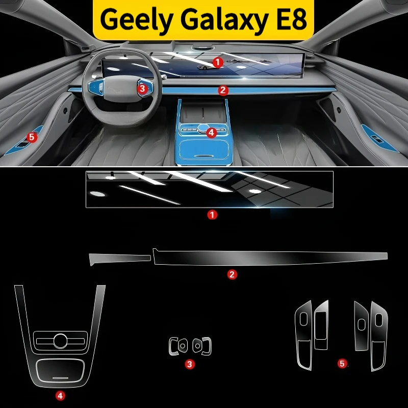 

Защитная прозрачная пленка для приборной панели и мультимедийной GPS-навигации Geely Galaxy E8 25, устойчивая к царапинам, для модификации интерьера