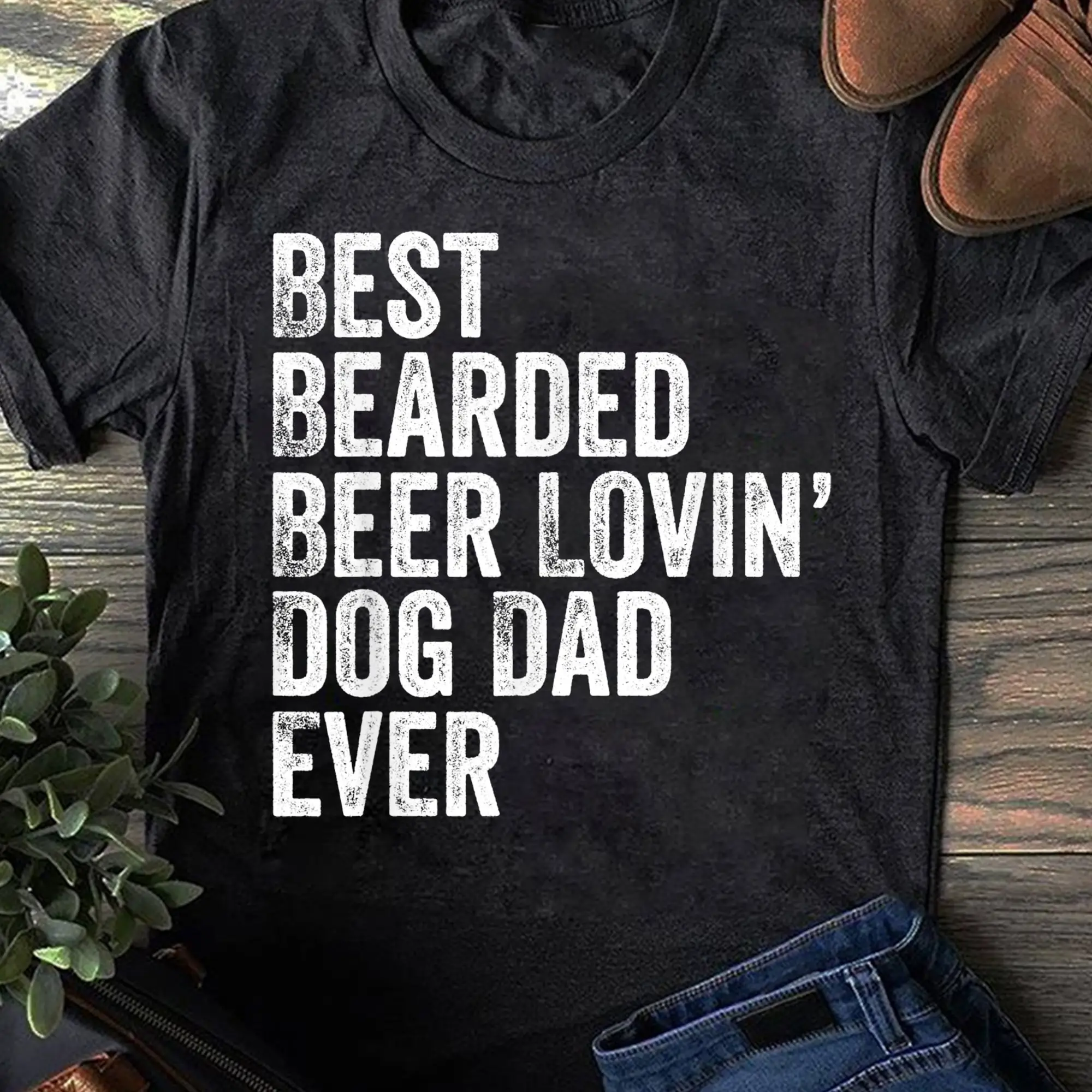 Mens Best Bearded Beer Lovin Dog Dad T Shirt Pet Lover Owner for Lovers Funny German Shepherd Mother's Day