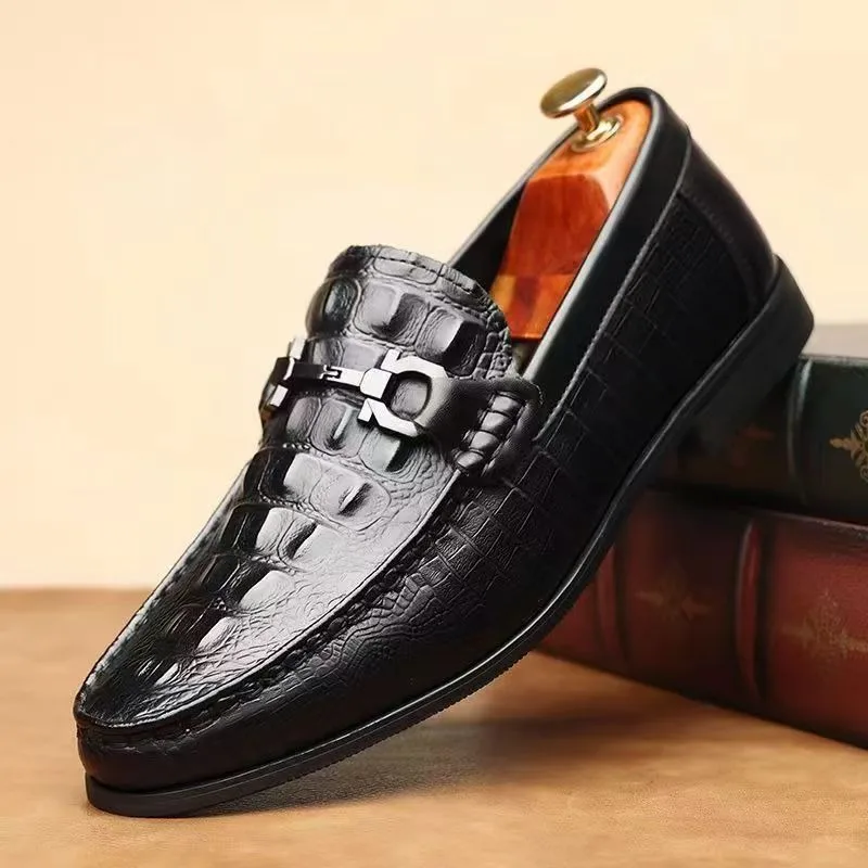 italian wedding shoes party crocodile loafers man formal shoes suit casual business office shoes man luxury scarpe uomo eleganti