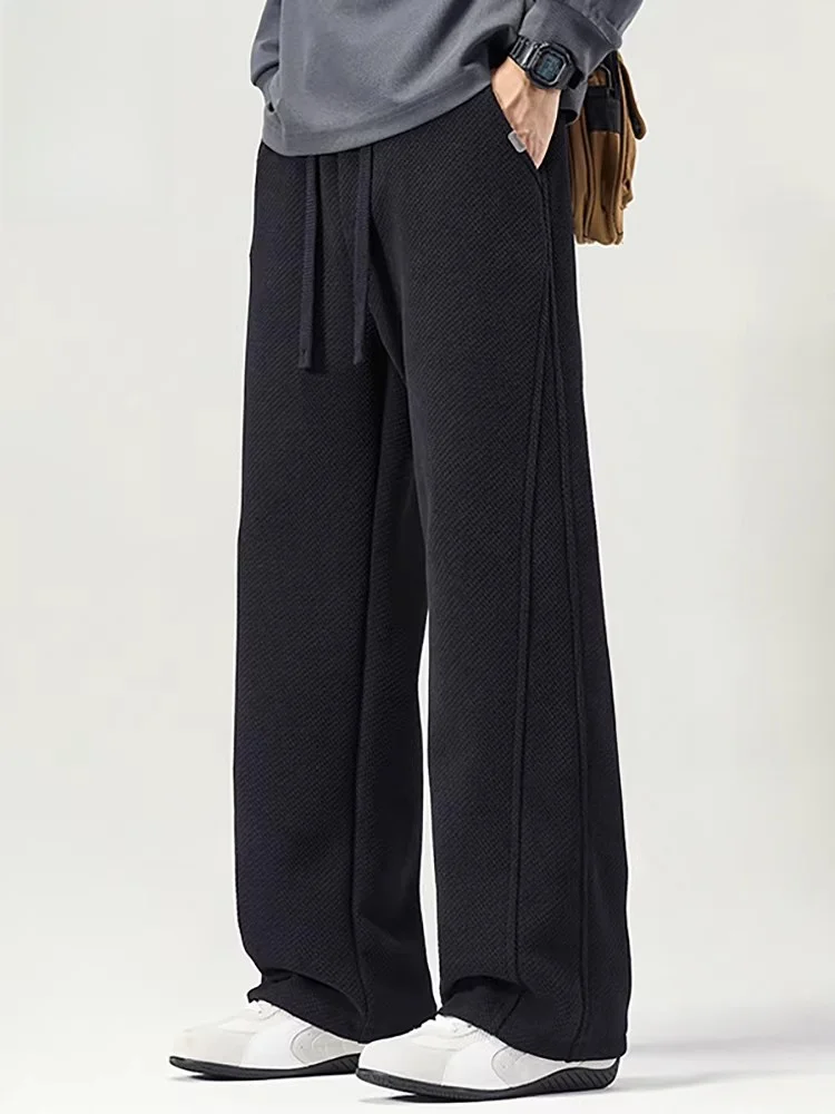 

Мужские повседневные брюки на раннюю весну: свободные, прямые, модные, длинные, из полиэстера, молодежные