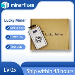 Bitcoin Lucky Miner Household Silent Solo Mining Machine, Hashrated Baseado em Bitaxe Bltra, BTC, LV05, 320GH/S, BM1397