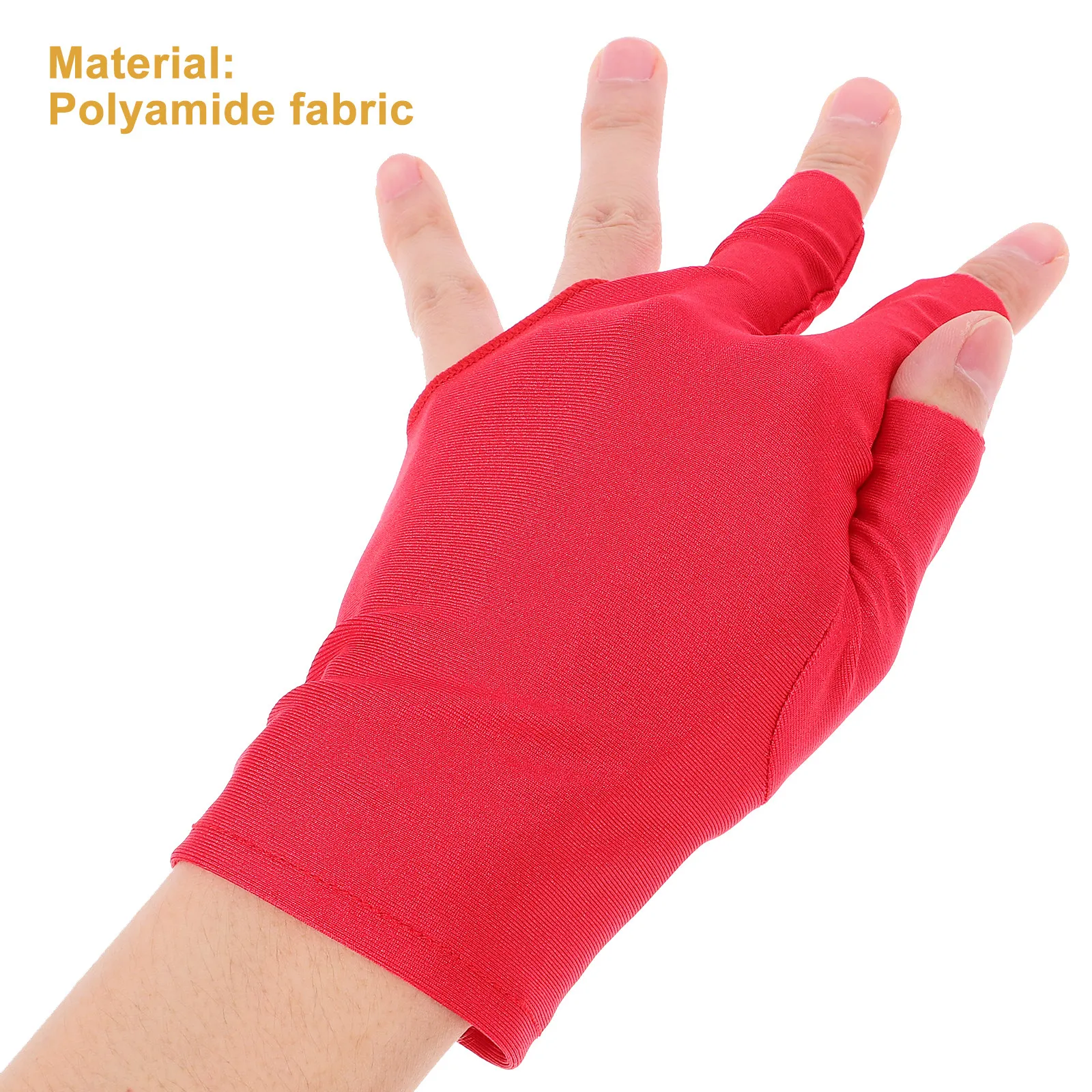 

Дышащие перчатки для бильярда с тремя пальцами, моющиеся, многоразовые, для точного контроля при ударе, подходят для снукера и других видов спорта.