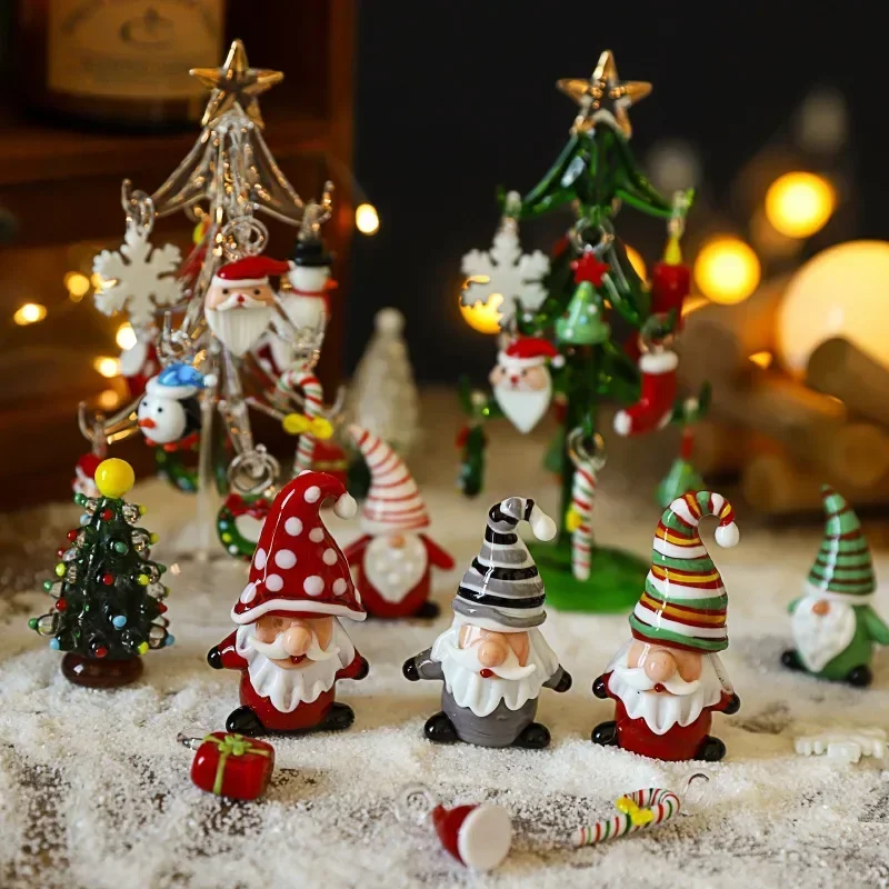 

Christmas Glass Ornament Christmas Tree Santa Claus Creative Cartoon Desktop Ornament Car Ornament Decoration Gift
