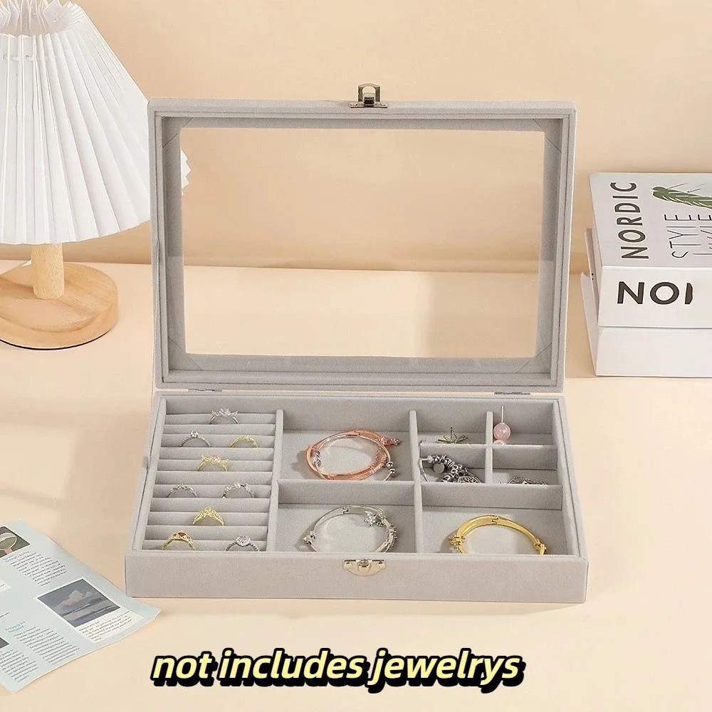 

Модная однотонная шкатулка для драгоценностей, легкий чехол для хранения ювелирных изделий большой емкости, съемная коробка для хранения ожерелья, дорожная