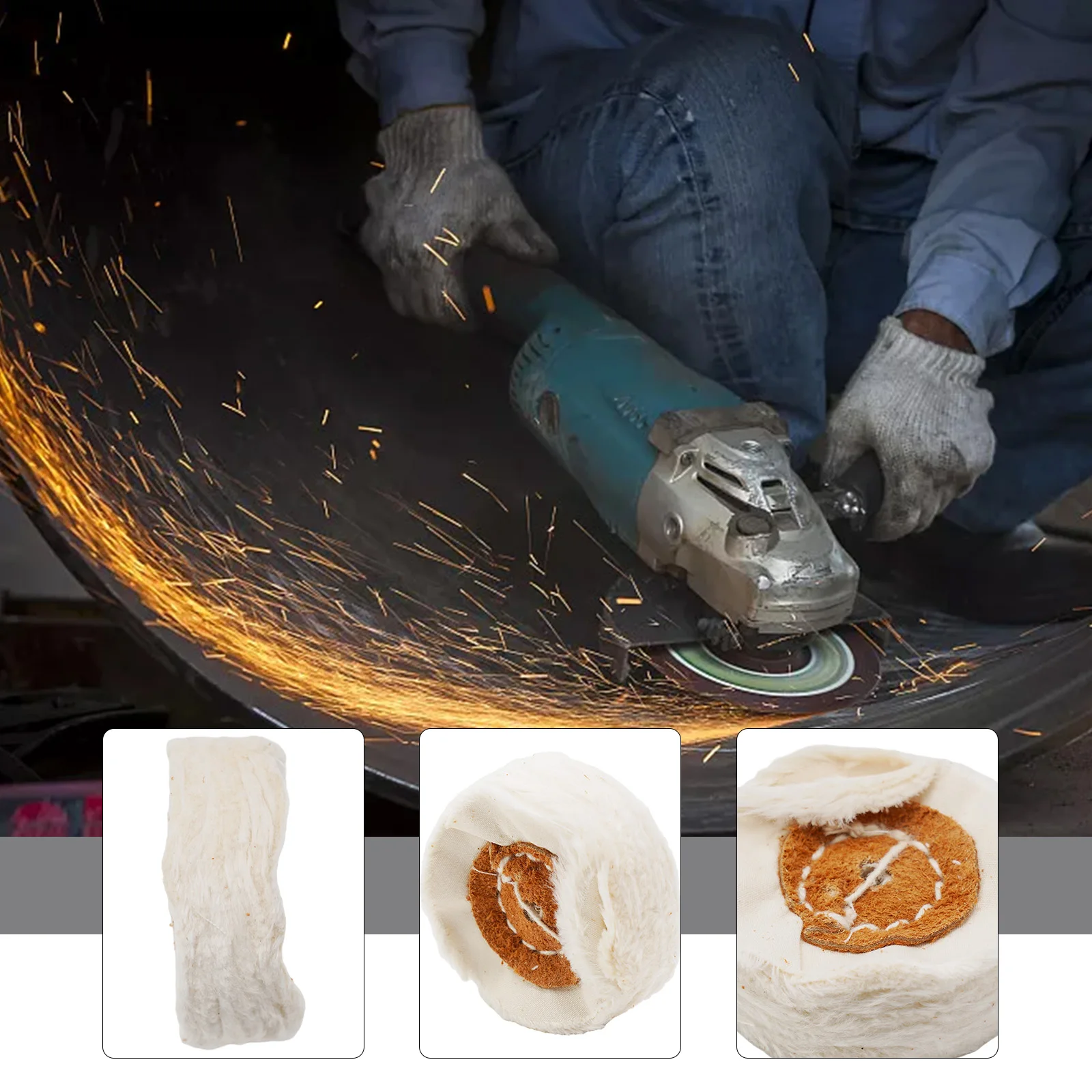 White High Quality for durable Workshop Equipment Buffing Wheel Cloth Stainless Steel 2In 50mm Angle Grinder Jewelry