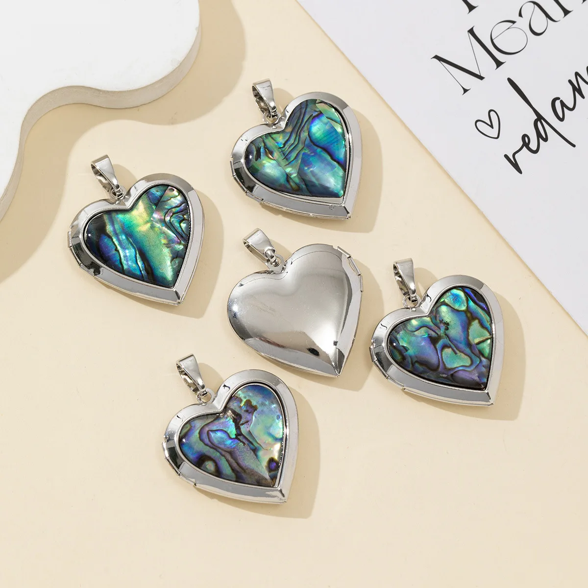 Best-selling Jewelry: Heart-shaped Abalone Shell Photo Box That Can Be Opened, European and American Vintage Style Diy Fashion A