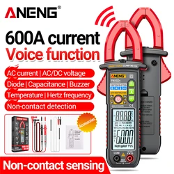 ANENG PN102 Digital Voice Broadcast Multimeter 6000 Count AC/DC Clamp Meter 600A Ammeter Current Voltage Tester Electrician Tool