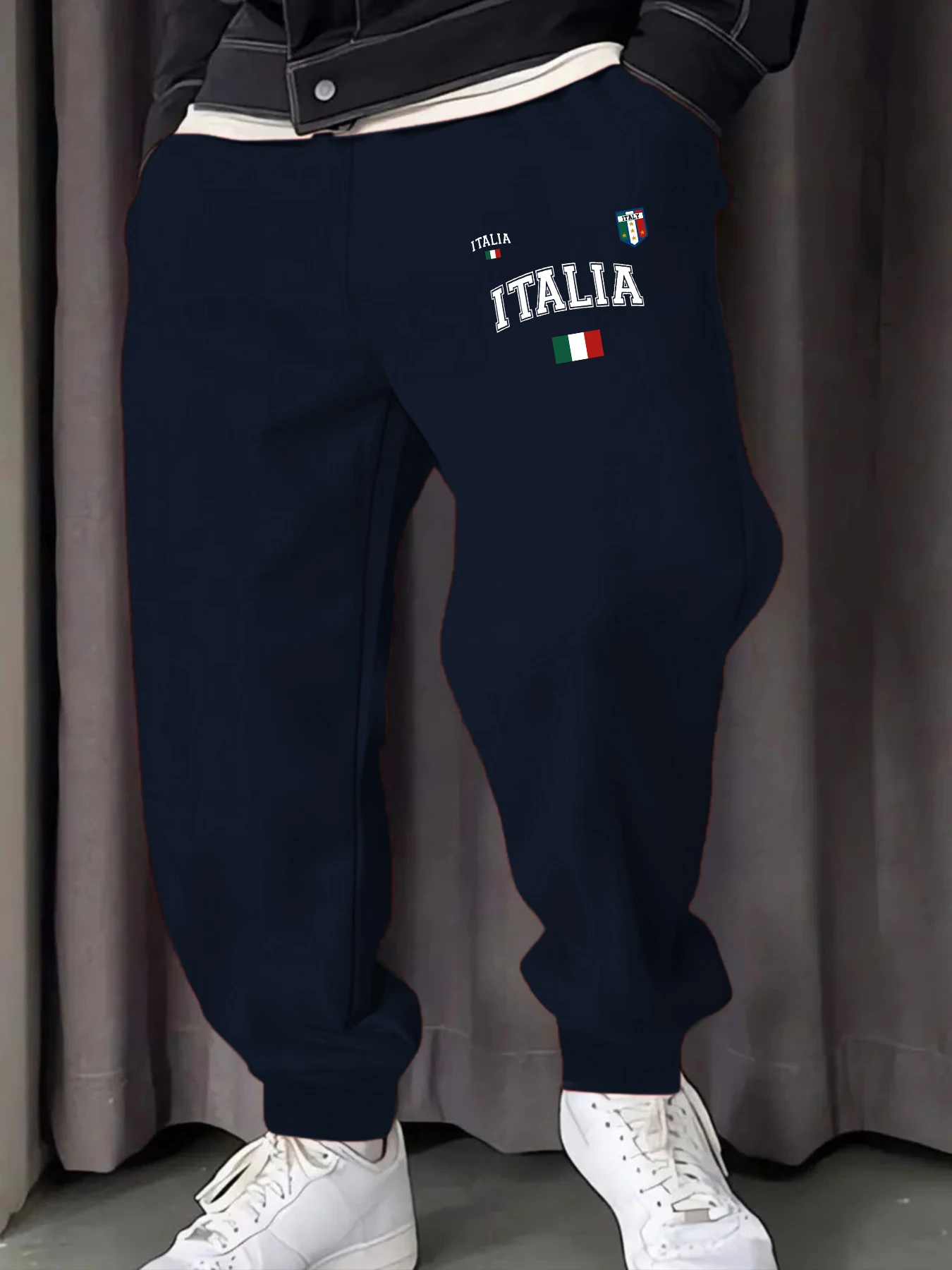 

Italia Italian Flag Printed Mans Sweatpants Casual Hip Hop Trousers Sports Multicolor Pants Soft Fleece All-Match Long Pant