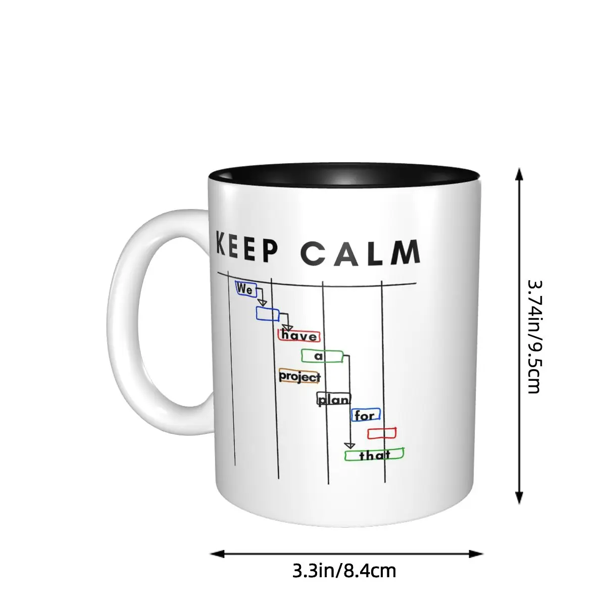 Keep Calm Project Manager Project Plan Gantt Mug Funny Ceramic Coffee Cups Tea Mugs Milk Cup Drinkware Gift for Woman Man
