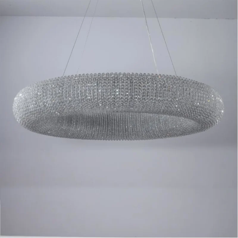 

LED pendant lamp Luxury Modern Crystal Living Room Ring Hotel Engineering Simple Nordic Decorative Lamp