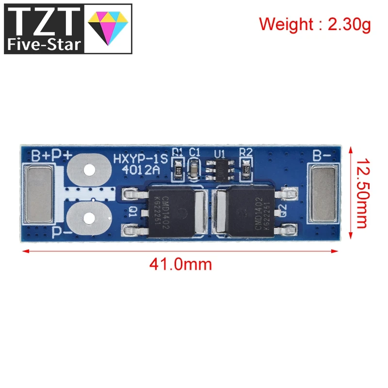 1S 12A 3.7V Li-ion / 3.2V Lifepo4 18650 Battery Charging Protection Board Short Circuit Protection BMS PCM For Electric Motor