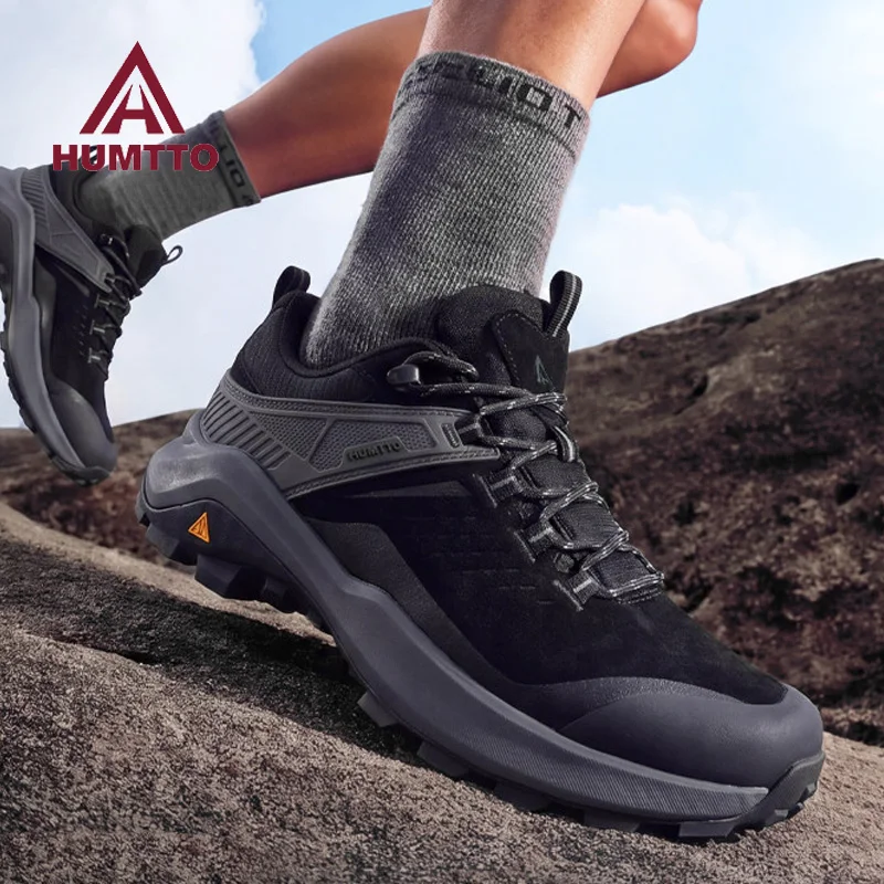 HUMTTO outdoor hiking shoes cowhide sneakers hunting boots  trekking shoes women lightweight sports sneakers walking casual shoe