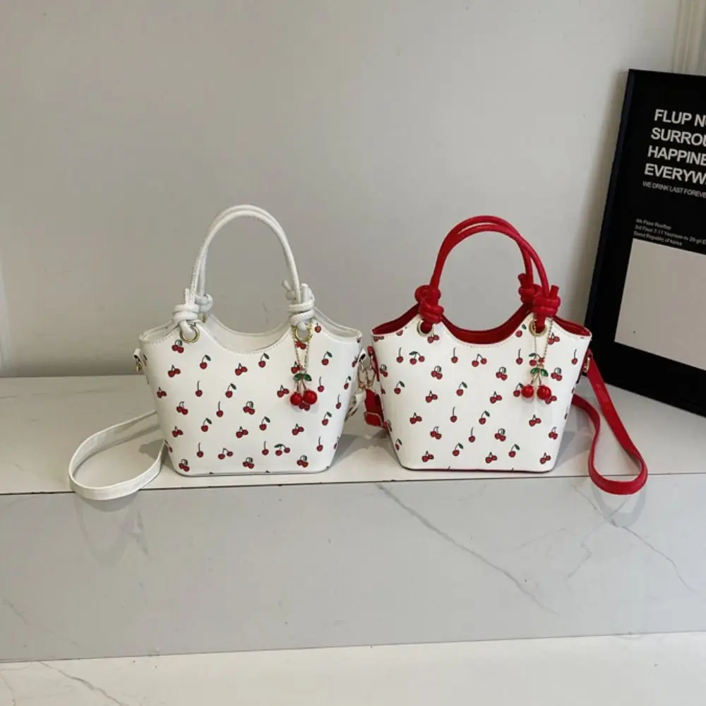 

Cherry Pendant Cherry Crossbody Bag Large Capacity Handbag Basket Shoulder Bag Storage Bag Message Bag Small Tote Bag Travel