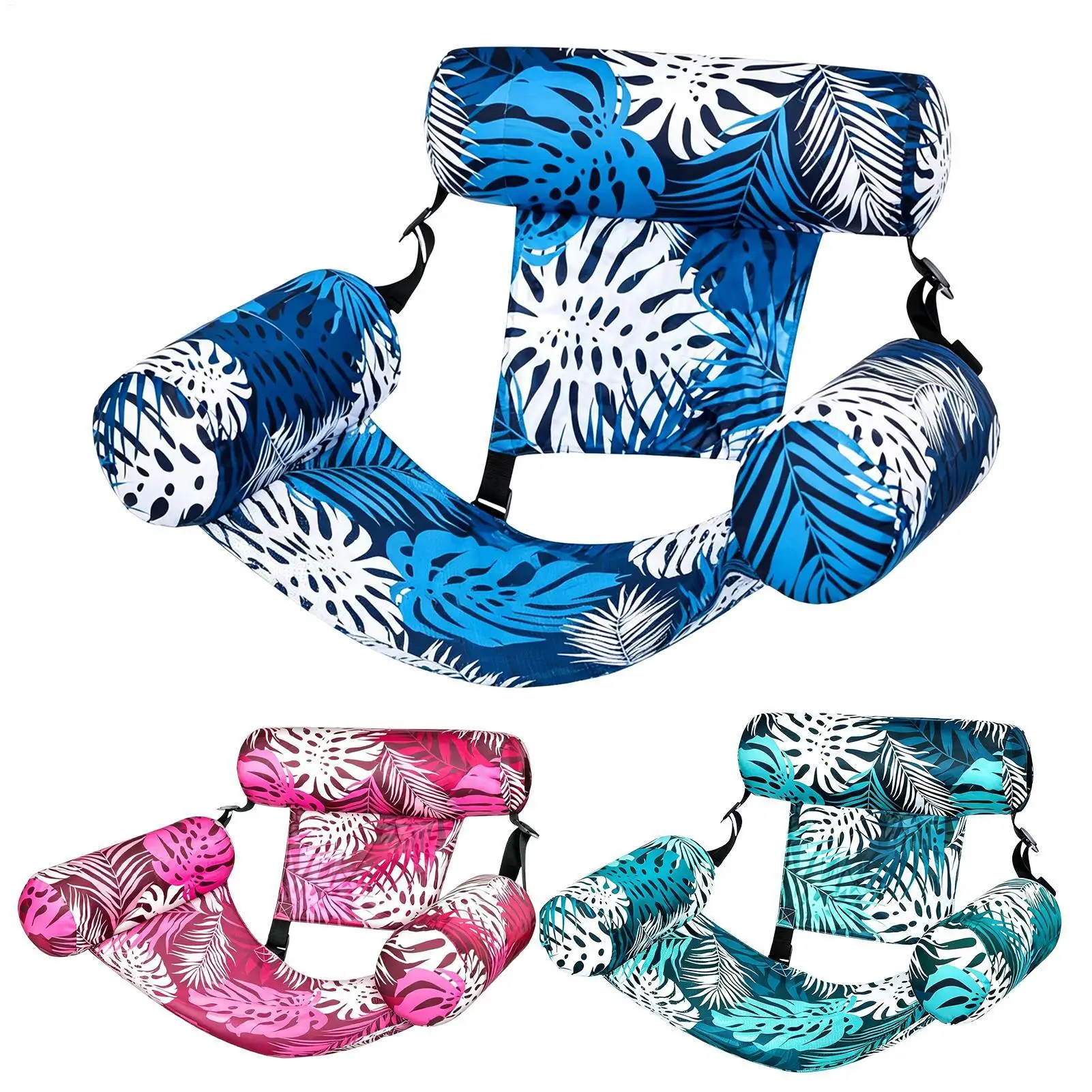 Pool Chair Float Inflatable Water Hammock with Armrests PVC Floating Lounger Sofa for Adults Summer Pool Float Inflatable Chair