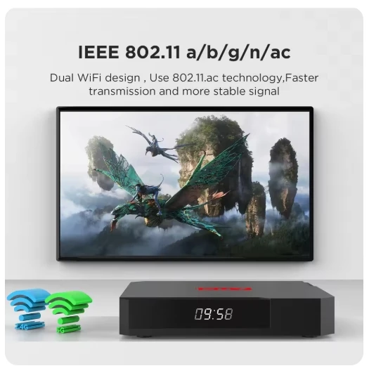 [أصلي] أحدث صندوق تلفزيون ذكي SU7 4GB 32GB AI التحكم الصوتي Wifi6 8K UHD الإصدار العالمي أفضل مشغل الوسائط PK Evpad/Svicloud Box