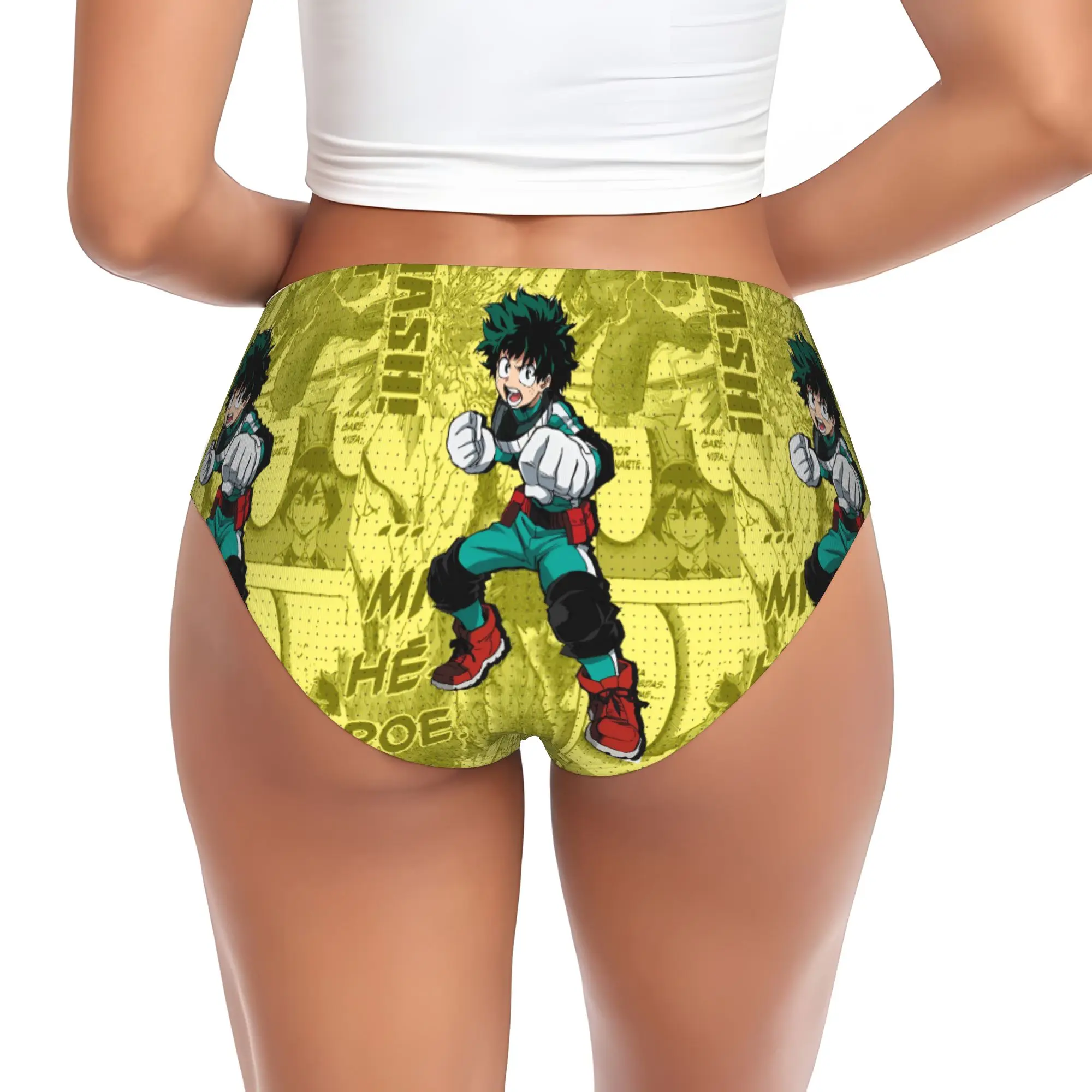 

Custom My H-Heros Academias Briefs Underwear Women Breathable Stretch Midoriyas Izukus Panties
