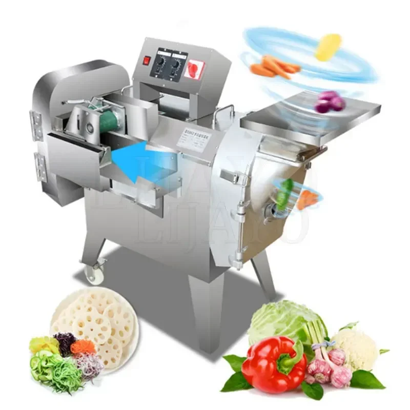 ماكينة تقطيع الخضروات متعددة الوظائف بحرفية رائعة ماكينة تقطيع الطعام الأوتوماتيكية ماكينة شرائح التكعيب برأس مزدوج LIJAYO