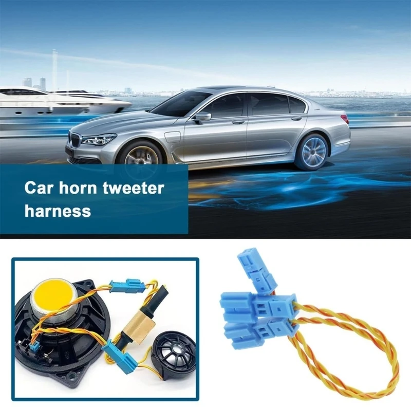 3PCS Corrosion Resistant Automotive Tweeter Cable Harness Copper Material Secure Connection Noise Less Speaker Transmission