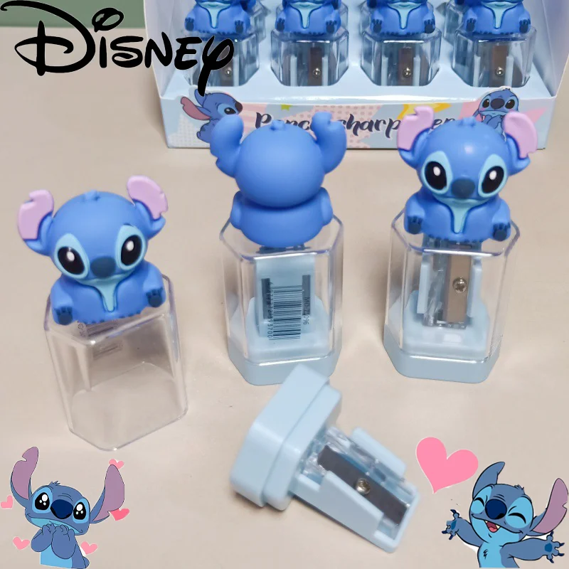 

Disney Silicone Stitch Hexagon Pencil Sharpener Anime Figure Single-hole Pencil Sharpener for Students School Supplies Wholesale