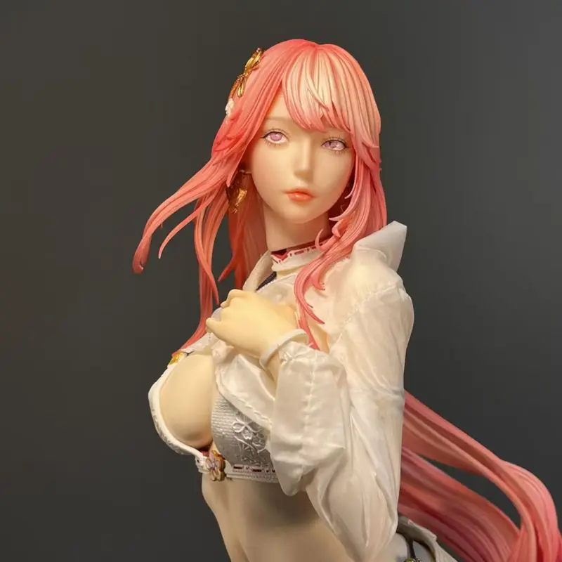 53 سنتيمتر Genshin تأثير Yae Miko بولي كلوريد الفينيل الدائمة موقف لعبة فتاة نموذج لجسم Gk تمثال جمع سطح المكتب زينة زخرفية اللعب