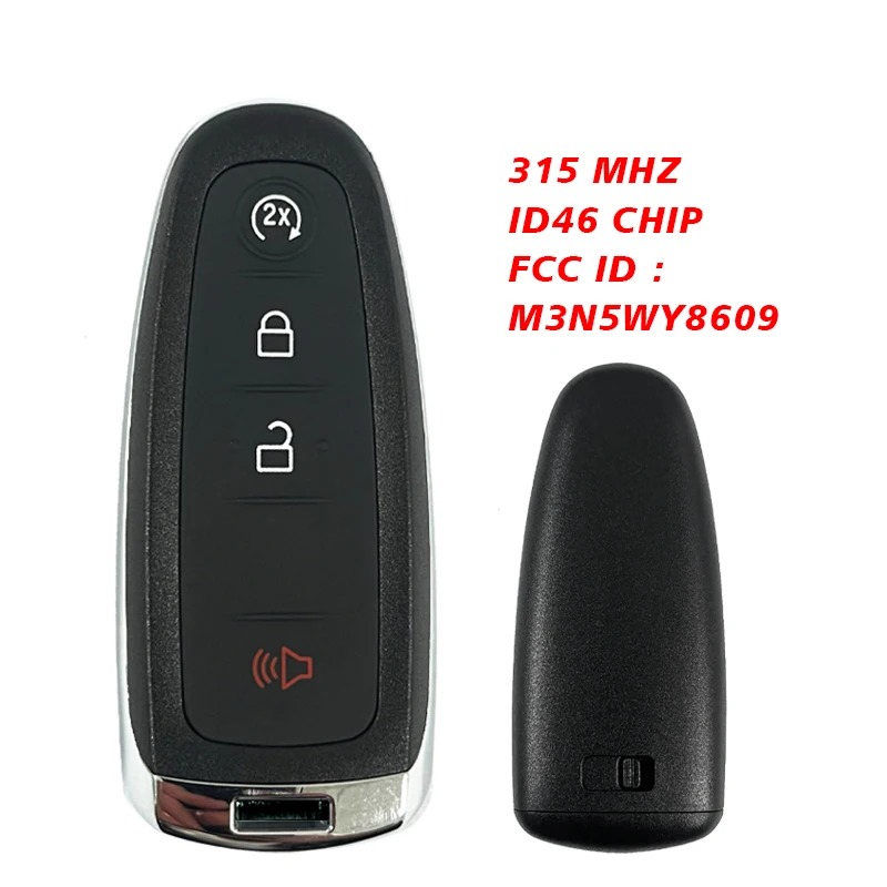 CN018106 Aftermarket 315Mhz ID46 Chip FCC M3N5WY8609 for Ford Explorer Edge Expedition Flex C-Max 4 Button Remote Car Key