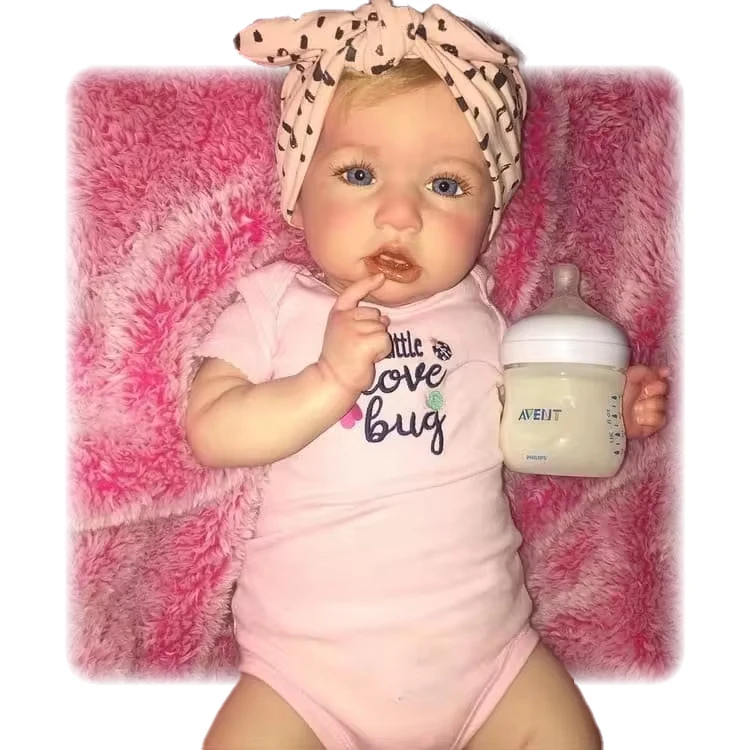 Cheap High Quality 22 Inch Mini Realistic Eye Vinyl Full Silicone Reborn Baby Dolls for Girls Gift
