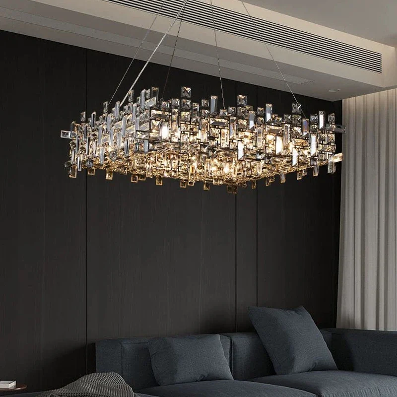 Luxury Chrome LED Crystal Chandeliers Home Villa Living Dining Room Lighting Decorate Indoor Ceiling Pendant Llights Fixtures - Image 4