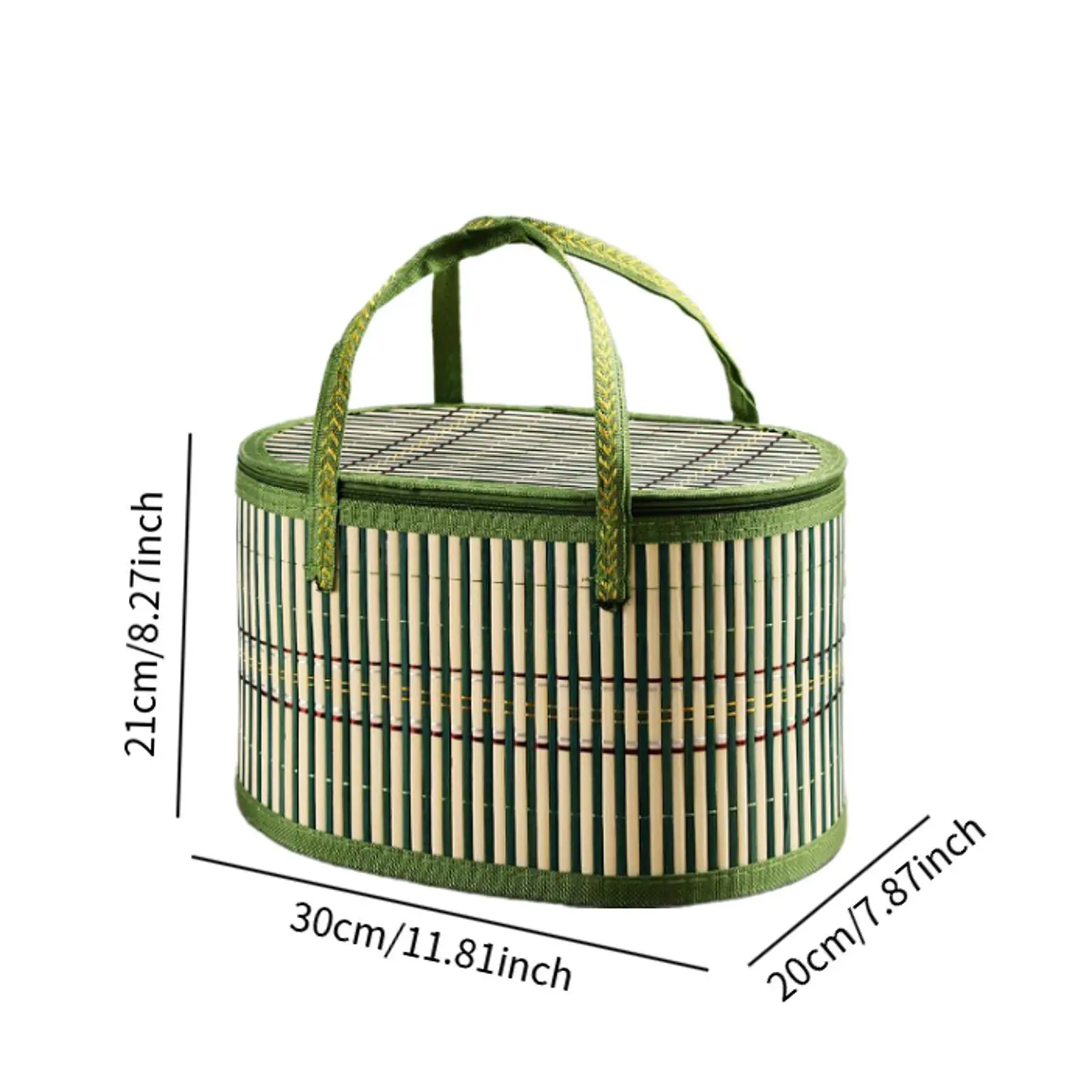 Bamboo Woven Basket with Double Handles Gift Packing Basket for Storage Cake