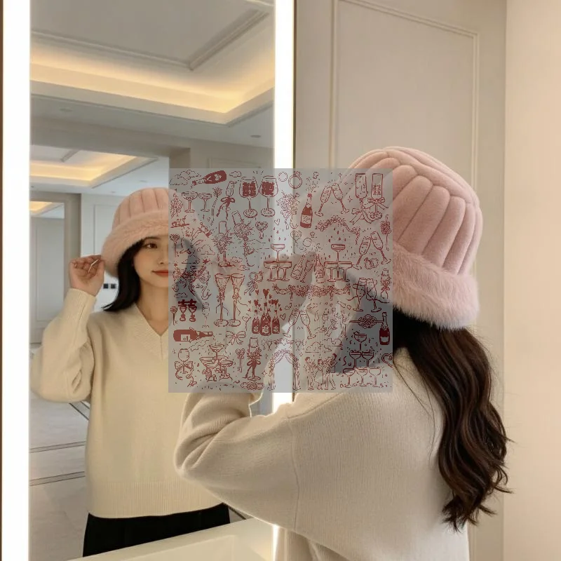 1Pcs Womens Faux Fur Knitted Winter Hat Super Warm Lining Soft Fluffy Brim For Cold Weather Outdoor Skiing Daily Wear