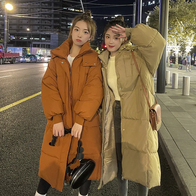 

Coffee Color Plaid Parkas Women Loose Young Casual Zip-up Winter Female Students Sweet Retro Outwear Windproof Newest Chic N244