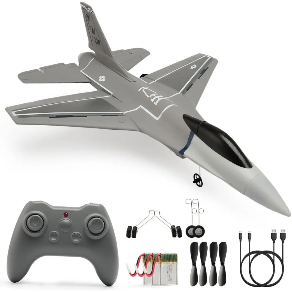 Aereo RC a 3 canali stile F16 per adulti con giroscopio a 6 assi e controllo da 2,4 GHz