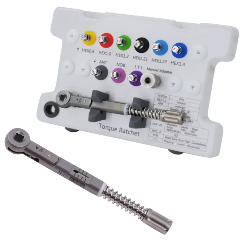 den tal imp lant Surgical Manual Kit imp lant Tool with 9 Screw Drivers 5-45NCM Ratchet Drivers den tistry imp lant Repair Tools