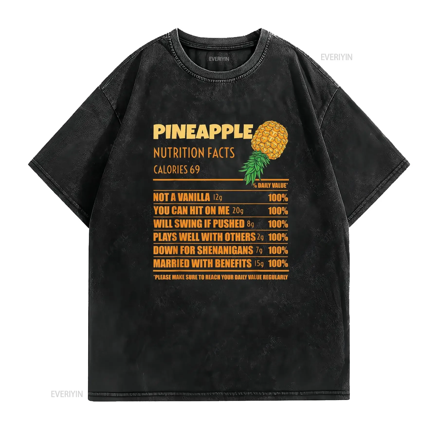 Funny Nutrition Facts Swinger Couples T Shirt vintage Washed Slightly fashion Soft Stylish graphic Comfortable Breathable