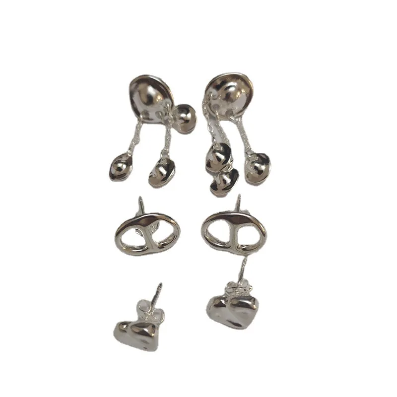 2022 New Style Stainless Steel Alloy Silver Color Charm Fashion Athens Earrings for Attractive Women Free Wholesale Shipping