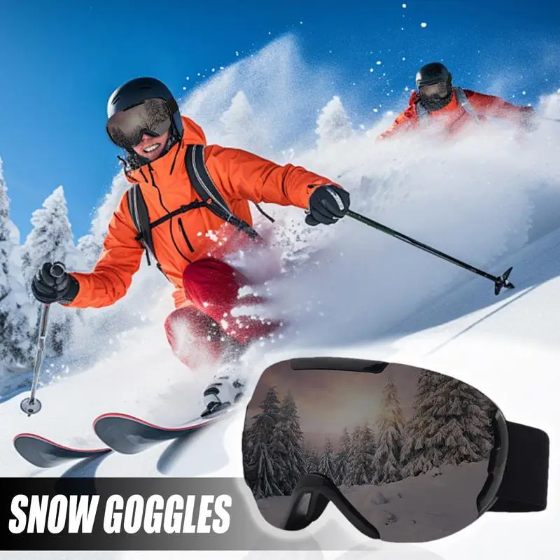 Snowboard Goggles Over Glasses Men Anti-Fog Cold Weather Goggles TPU Frame Anti-Fog Cold Weather Goggles Winter Snow Sports