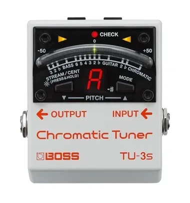 Roland BOSS TU-3S Guitar Tuner Effects Pedal with High-Brightness Mode for Outdoor Visibility